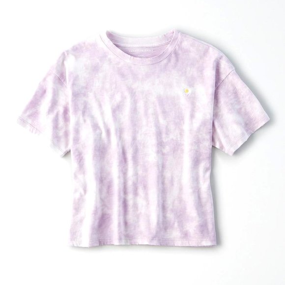 AEO Purple Tie Die Cropped Tshirt Size M - Picture 1 of 3